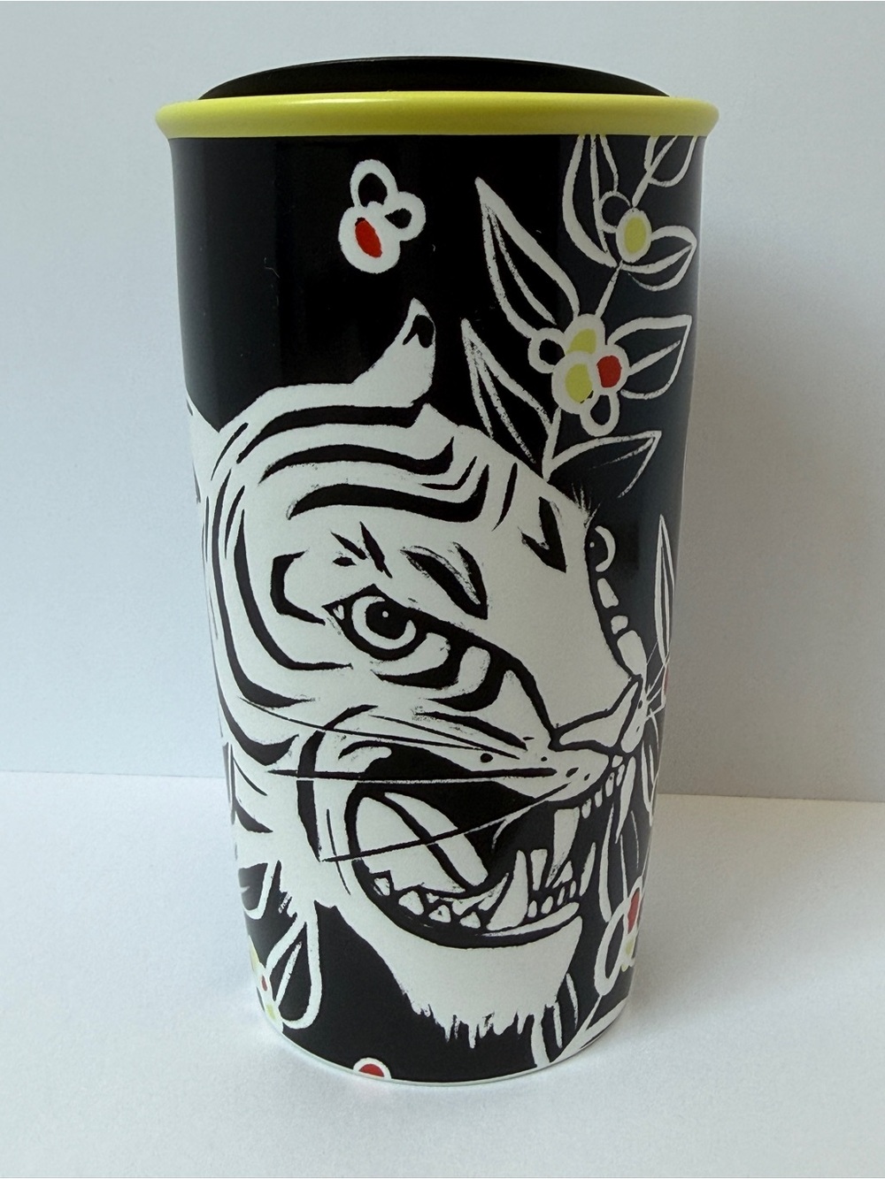 Starbucks Black and Yellow Tiger Art Ceramic Cup